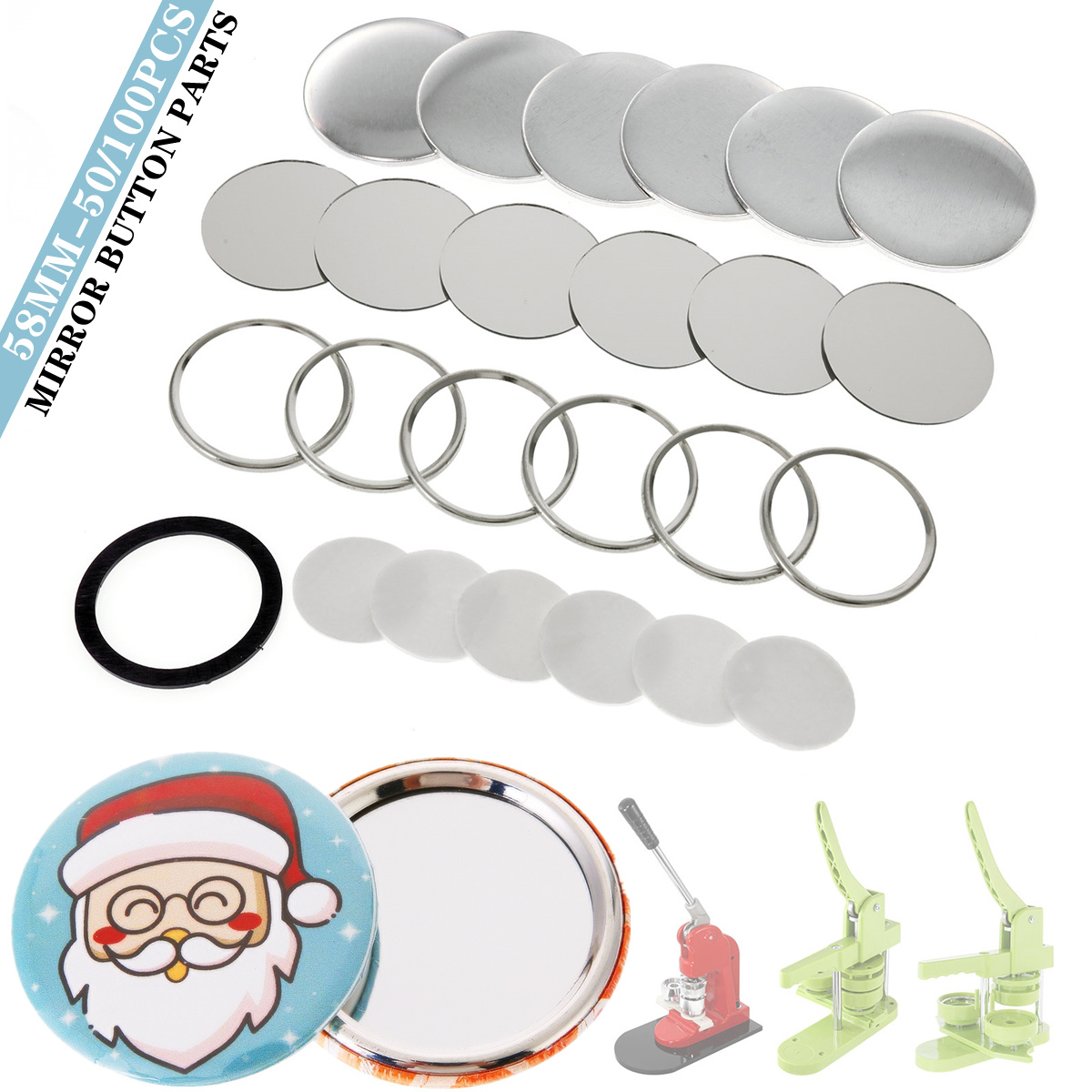 Button Badge Blank - Пустые заготовки для значков-зеркал 58 мм,