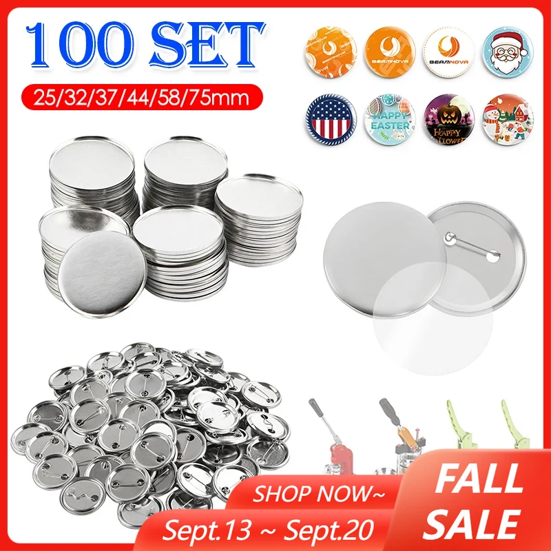 Button Badge Blank - 100 комплектов пустых бейджей, изготовленных кнопок,